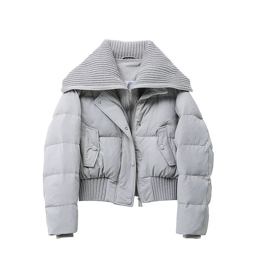 Women's Puffer Jacket - Padded Jacket with Zip, High Collar and Oversized Fit