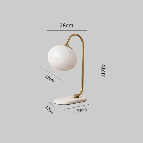 Marshmallow Metal and Glass Table Lamp