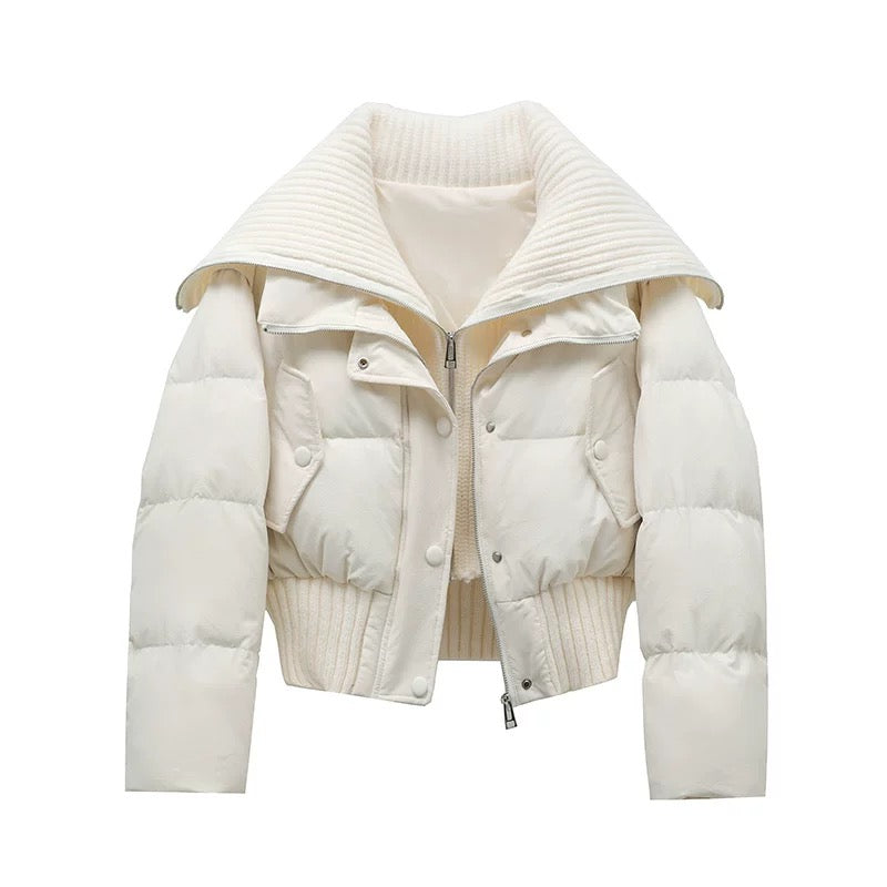 Women's Puffer Jacket - Padded Jacket with Zip, High Collar and Oversized Fit