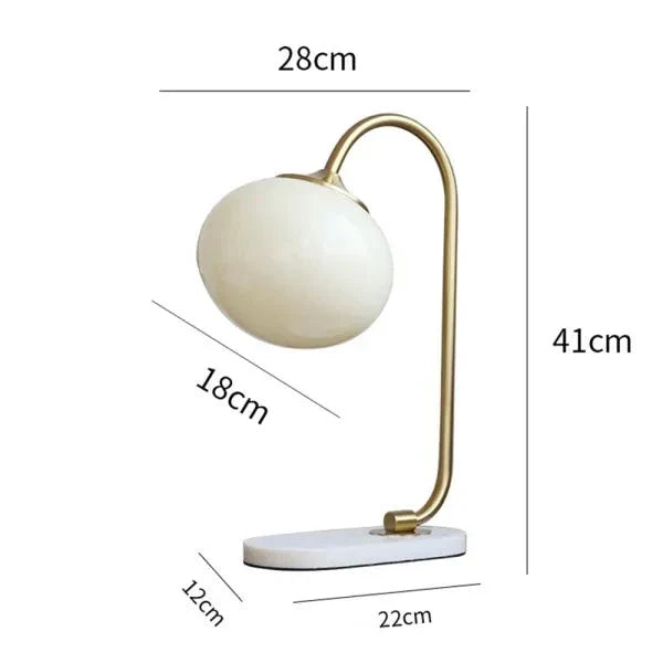 Marshmallow Metal and Glass Table Lamp