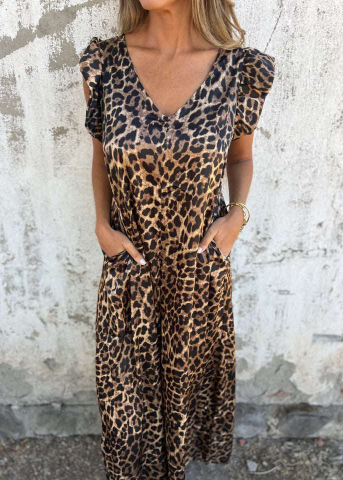 Women's Sleeveless Jumpsuit with V-Neck and Pockets