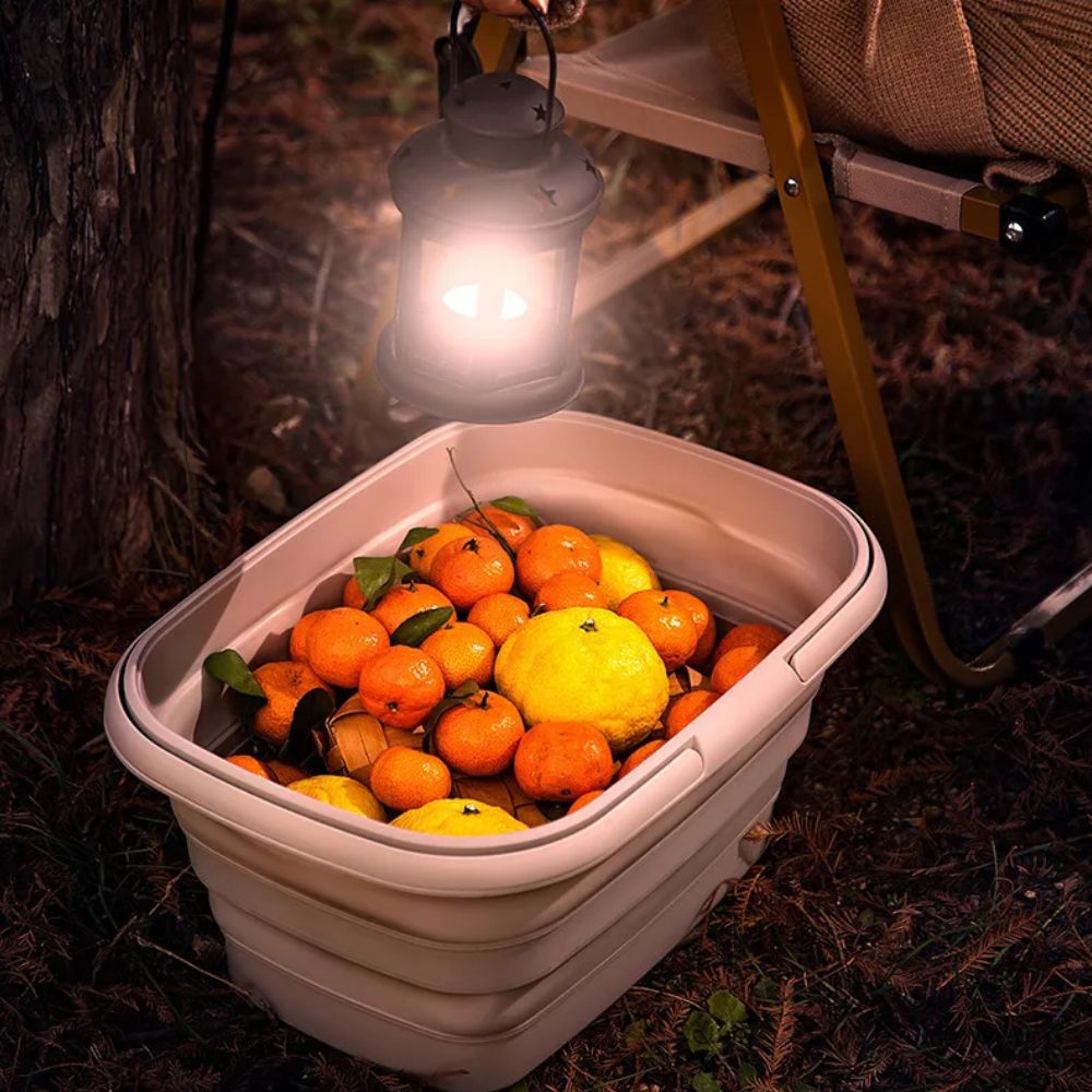 Foldable Camping Basket | Collapsible Self-Standing Plastic Container | Waterproof & Durable | Multi-Purpose Indoor Outdoor