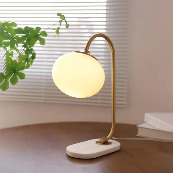 Marshmallow Metal and Glass Table Lamp