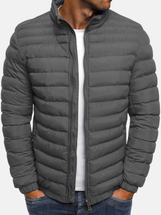 Men's Stand-Up Collar Padded Jacket | Ideal for Autumn and Winter
