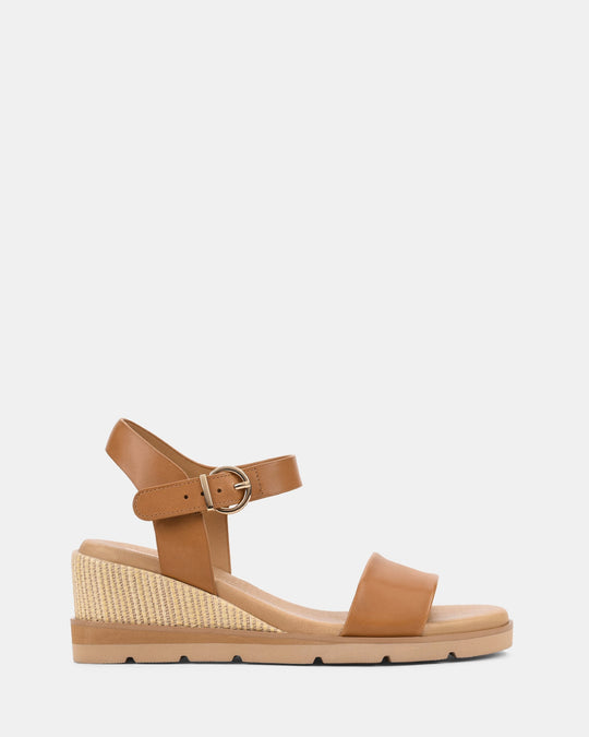 Dames | Cruise Tan | Wedges | Comfortabel | Verstelbare Gesp