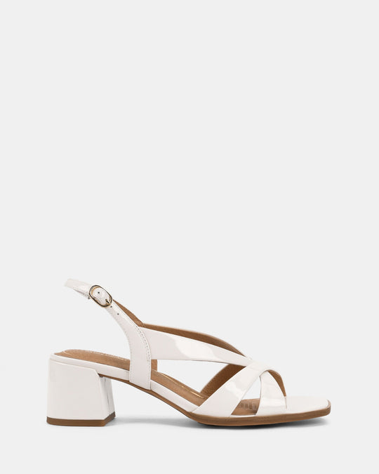 Dames | Sandaal | Kaboo Witte Patent | Gespsluiting | Comfortabel | Stijlvol