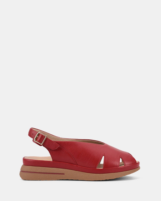 Dames | Sandaal | Kazoo Rood | Bounce Voetbed | Comfortabel | Casual Stijl