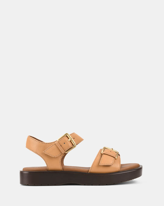 Dames | Sandaal | Retreat Kameel | Gespsluiting | Comfortabel | Casual Stijl