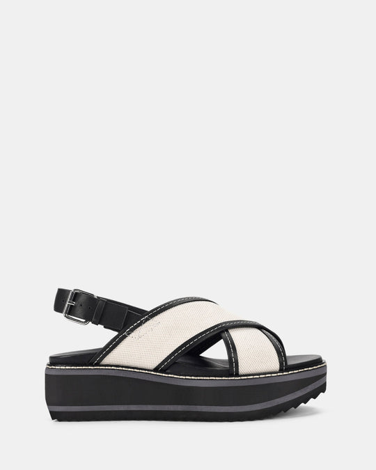 Dames | Platform Sandaal | Daint Zwart/Bot | Verstelbare Gesp | Comfortabel | Zomerstijl