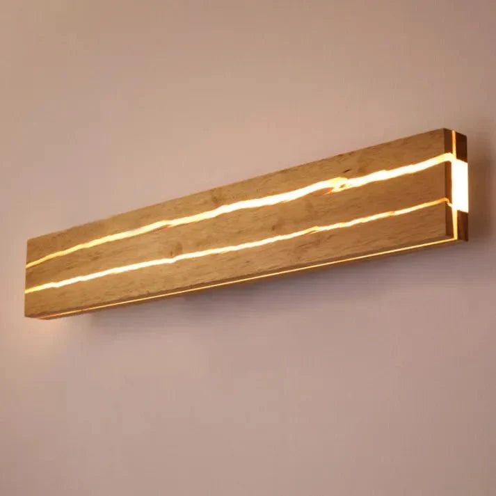 Modern Wooden Crack Wall Sconce LED | Natural Wood & Acrylic Wall Lamp | Ambient Indoor Lighting Ø30/50cm | Home Decor Wall Light