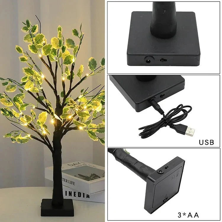 Christmas Green Leaves LED Tree Lighting