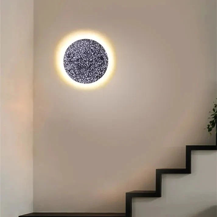Scandinavian Terrazzo Wall Lamp for Hallway & Staircase | Minimalist Marble Corridor Light | LED Wall Sconce | 18–25cm
