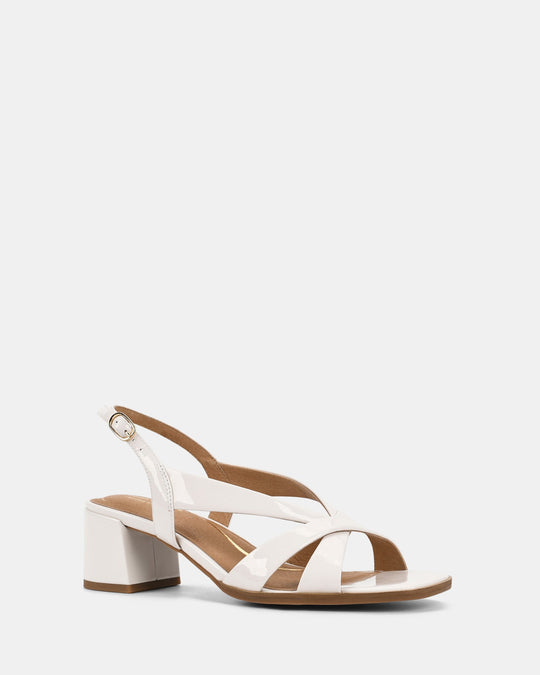 Dames | Sandaal | Kaboo Witte Patent | Gespsluiting | Comfortabel | Stijlvol