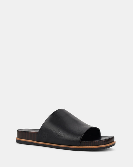 Dames | Sandaal | Jewel Zwart | Leren Bovenkant | Comfortabel | Casual Stijl