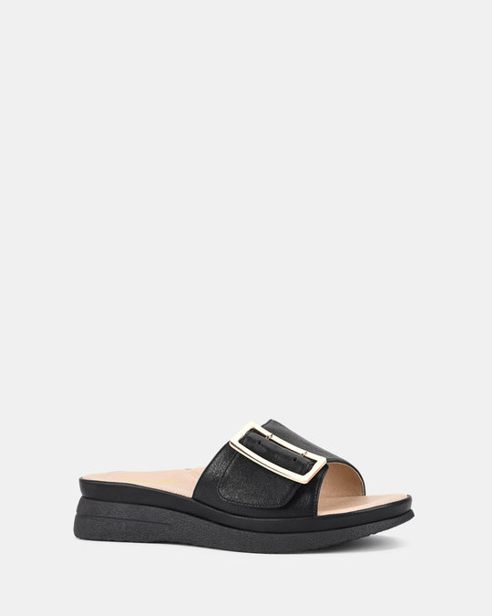 Dames | Sandaal | Kelby Zwart | Gespsluiting | Comfortabel | Casual Stijl