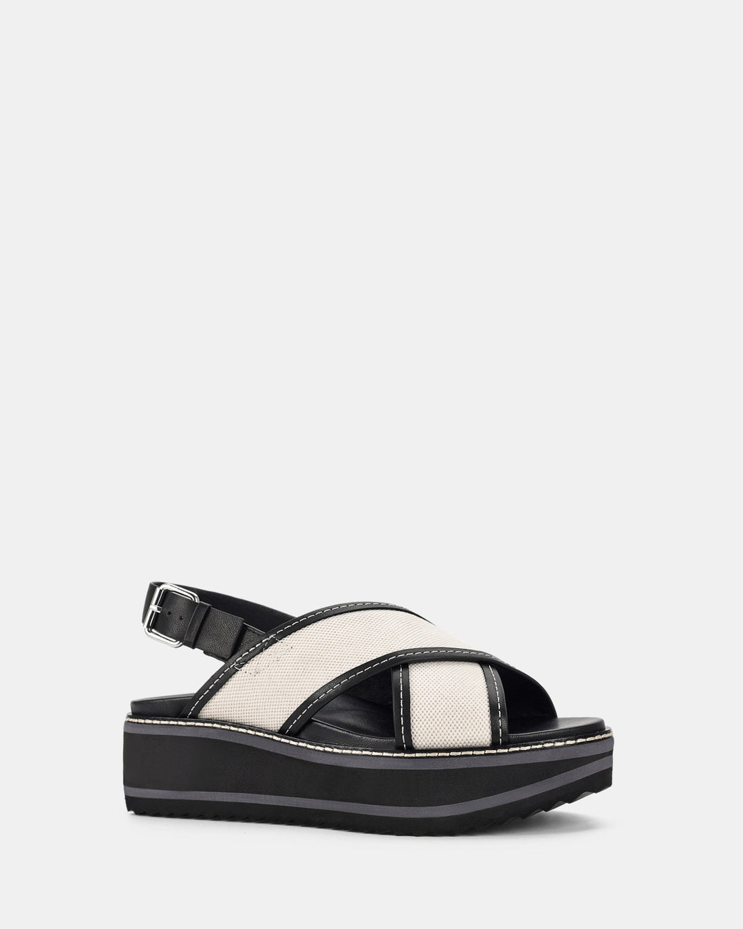 Dames | Platform Sandaal | Daint Zwart/Bot | Verstelbare Gesp | Comfortabel | Zomerstijl