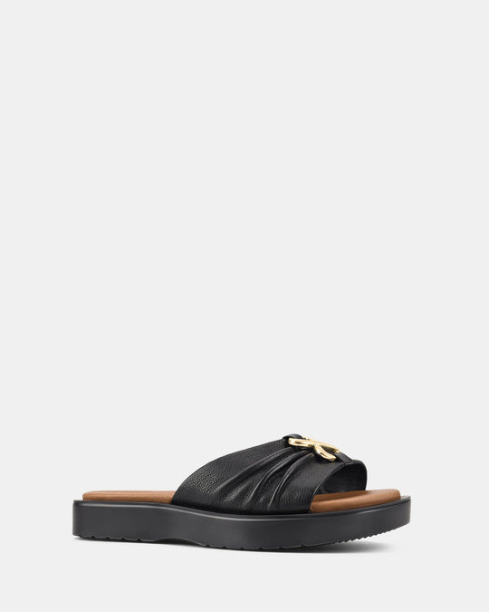 Dames | Sandaal | Renew Zwart | Golvende Zool | Comfortabel | Casual Stijl