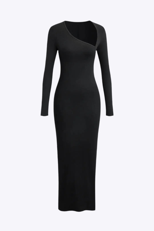 Brianna - Bold Neckline Split Women's Formal Maxi Dress