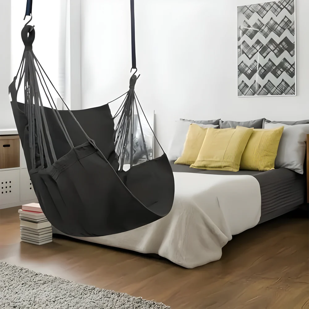 Comfortable Hammock for Garden Balcony Relaxation | Durable Polyester Cotton | 150 kg Capacity | Indoor Outdoor Use