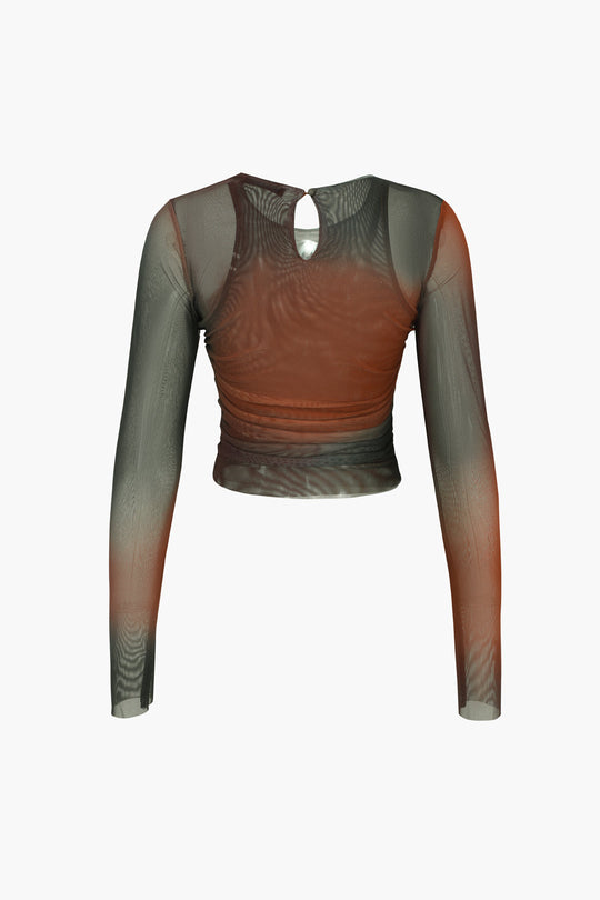 Violeta - Chic Sheer Tie Dye Women's Long Sleeve Top