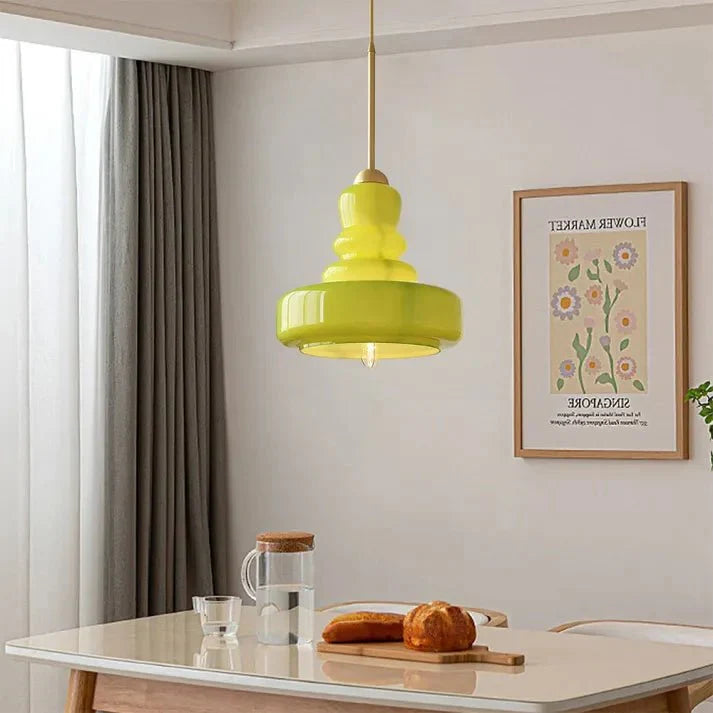 Bauhaus Gourd Glass Pendant Lamp | E27 Ceiling Light | Glass & Brass or Iron | Modern Decorative Lighting | Adjustable Hanging