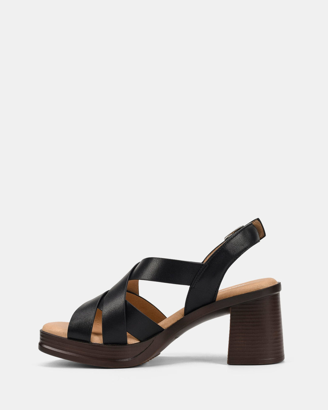 Dames | Sandaal | Halo | Zwart | Blokhak | Comfortabel | Verstelbare Gesp