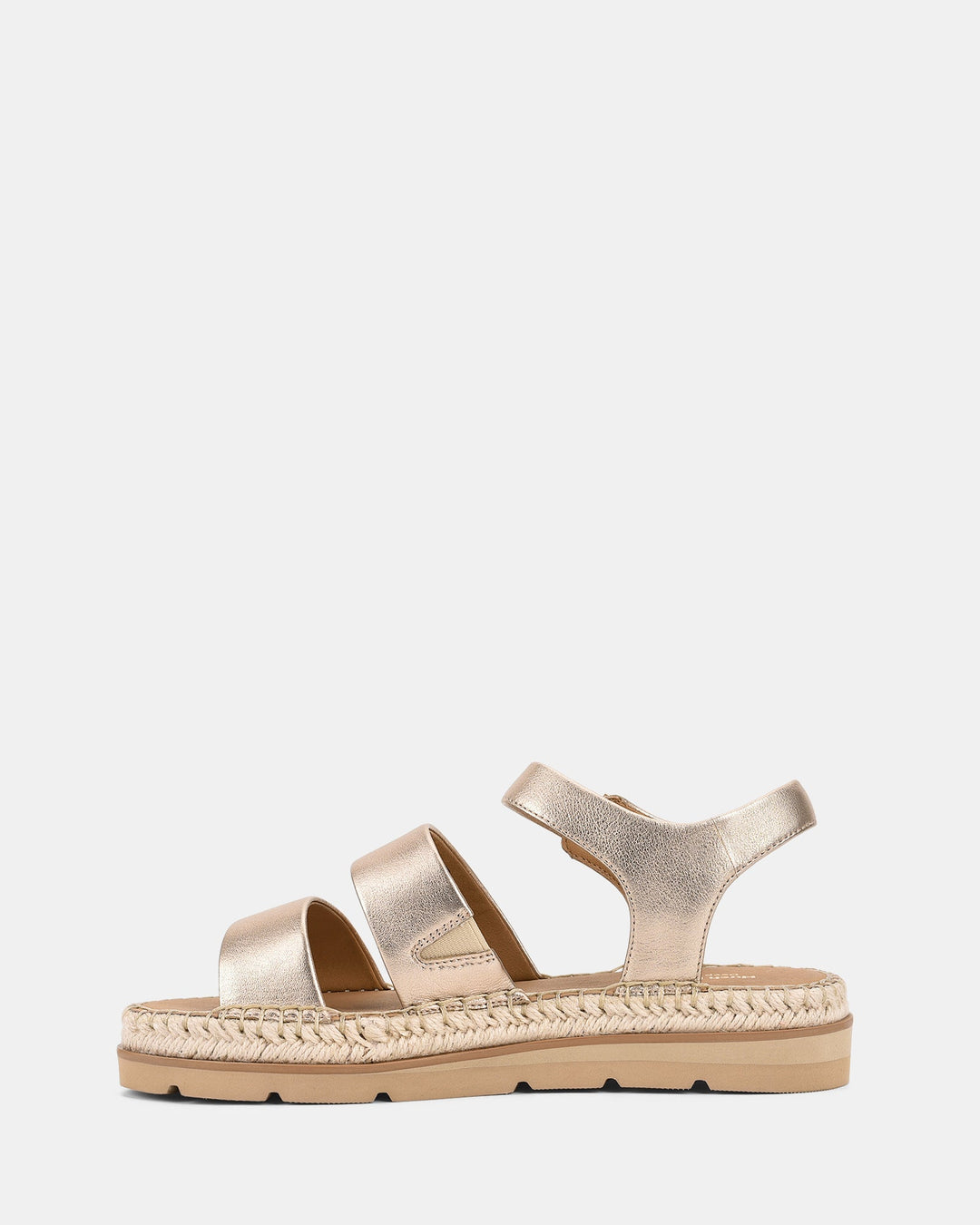 Dames | Sandaal | Weef Zacht Goud | Verstelbare Gesp | Comfortabel | Elegant