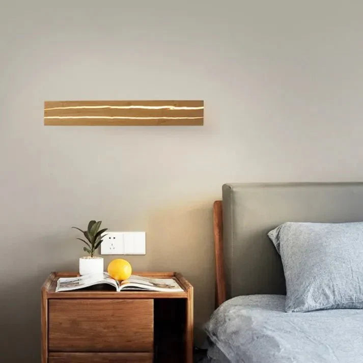 Modern Wooden Crack Wall Sconce LED | Natural Wood & Acrylic Wall Lamp | Ambient Indoor Lighting Ø30/50cm | Home Decor Wall Light