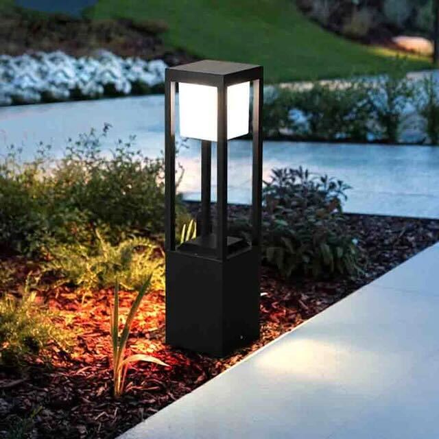 Nimbus Cube Solar Outdoor Lamp 60cm | Modern LED Garden Light | Aluminum Waterproof IP54 | Warm White Path Terrace Lighting