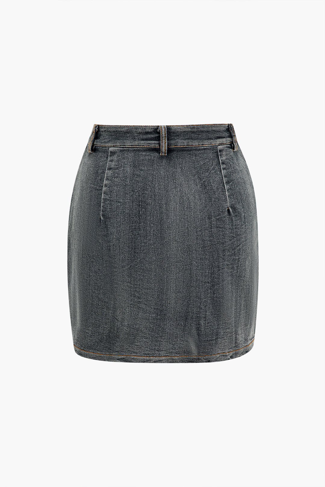 Denim Halter Top with Bow Detail and Mini Skirt Set