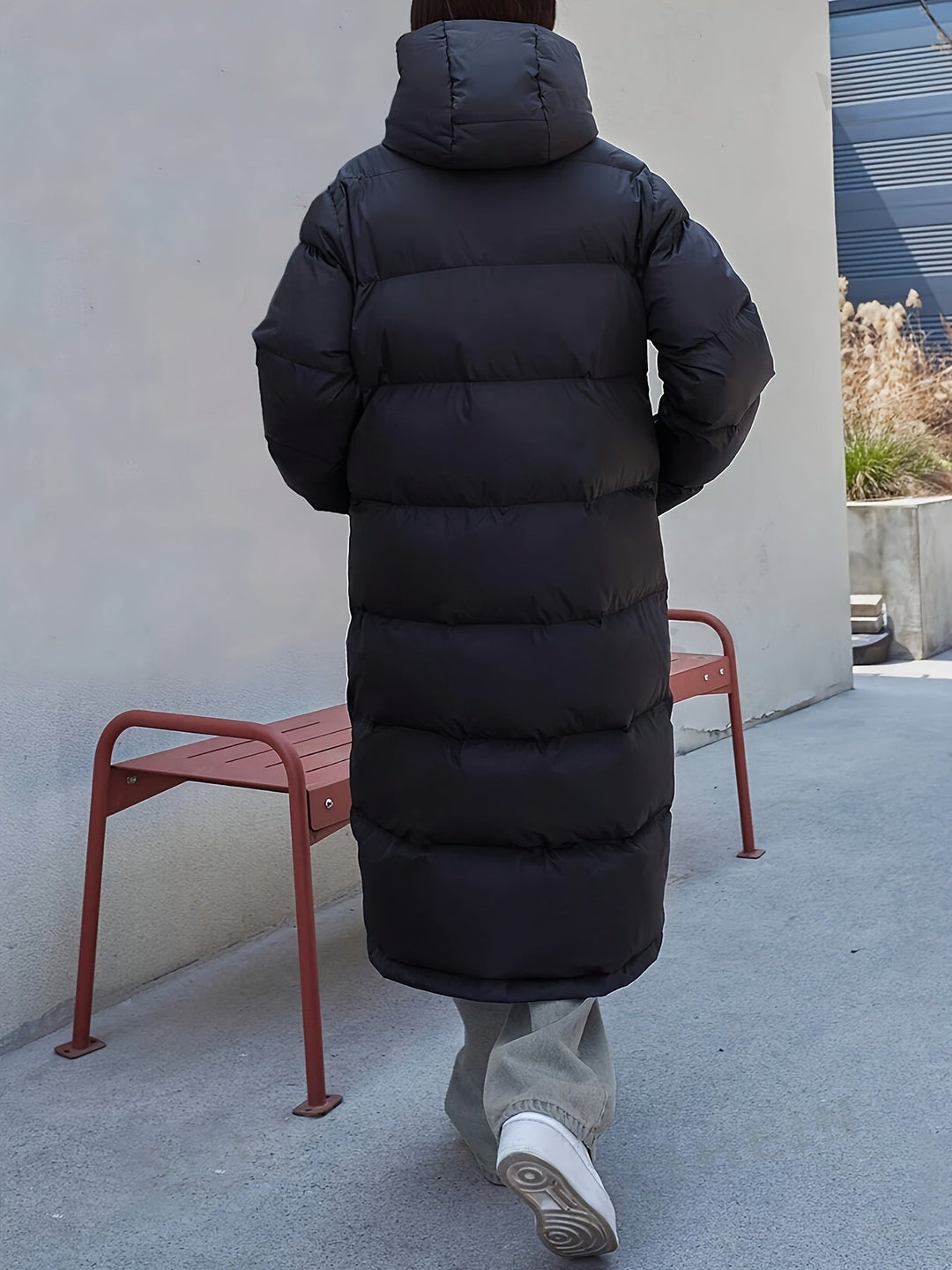 Women's Long Black Puffer Jacket | Hooded with a Fully Quilted Design | Full Coverage Winter Coat