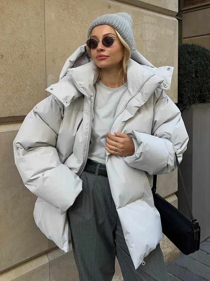 Women's Oversized High Collar Puffer Jacket | Quilted Winter Coat | Street Style Warmth