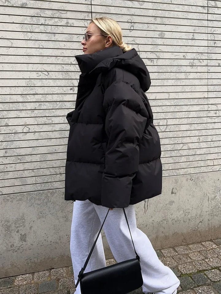 Women's Oversized High Collar Puffer Jacket | Quilted Winter Coat | Street Style Warmth