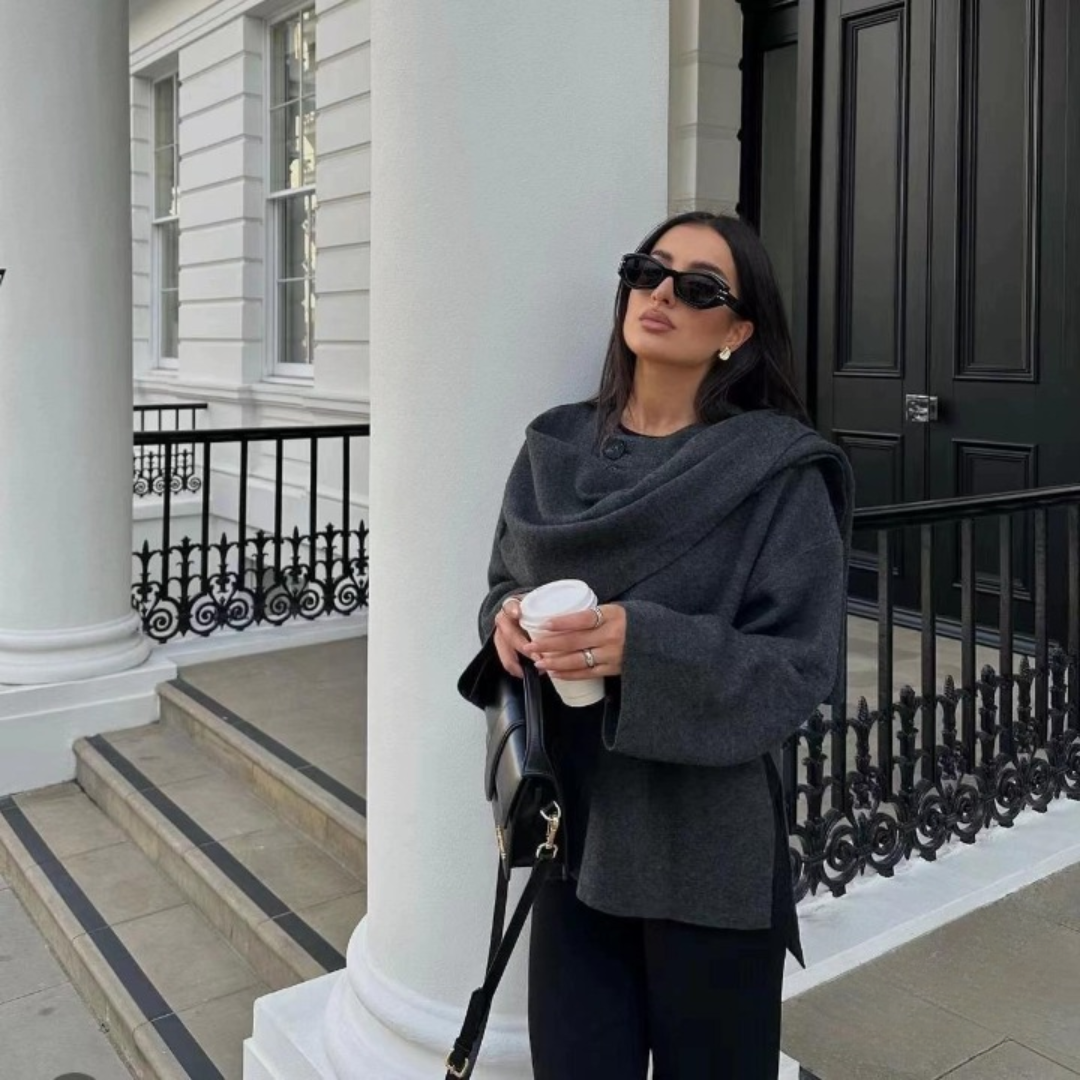 Women's Wool Coat | Oversized Fit | Warm Wool Blend | Button-Up Closure