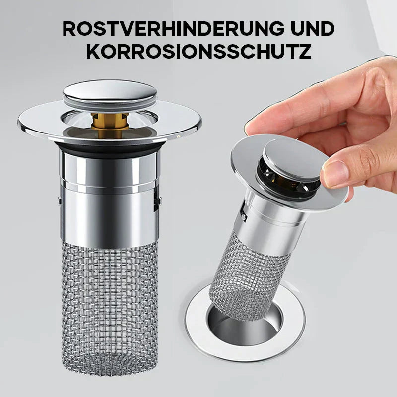Drain strainer for shower and sink | Hair strainer made of stainless steel | StoppFix