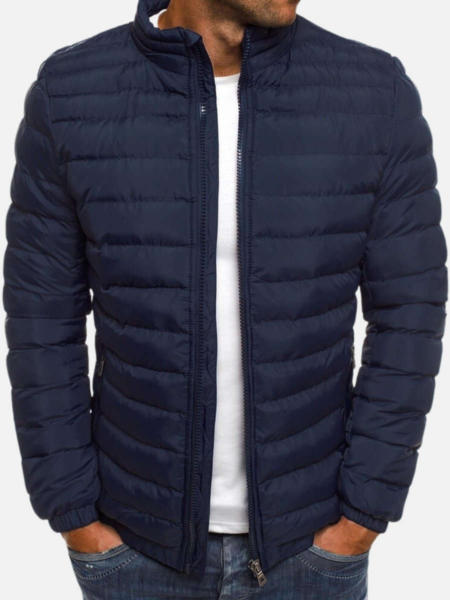 Men's Stand-Up Collar Padded Jacket | Ideal for Autumn and Winter