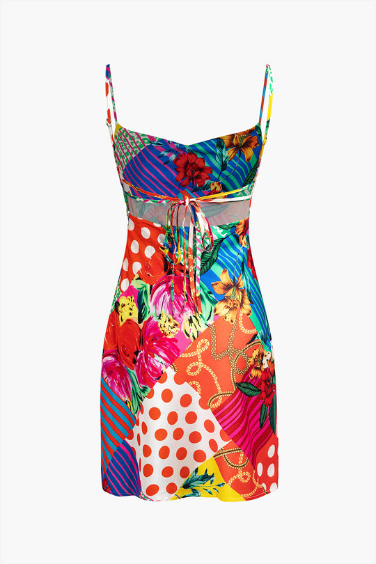 Floral Print Slip Mini Dress 