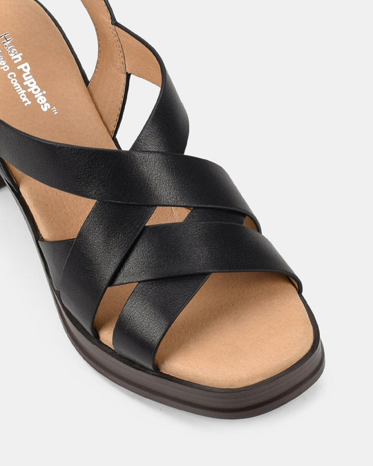 Dames | Sandaal | Halo | Zwart | Blokhak | Comfortabel | Verstelbare Gesp