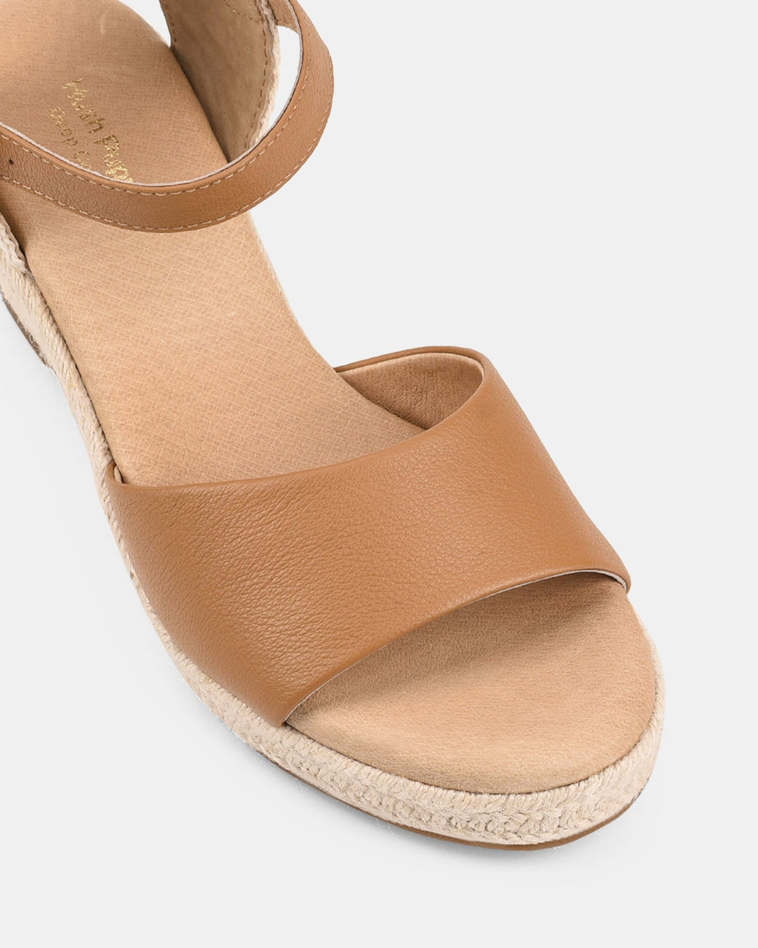 Ersa | Sandalen | Tan | Leer | Geweven Hielband | Comfortabel | Deep Comfort