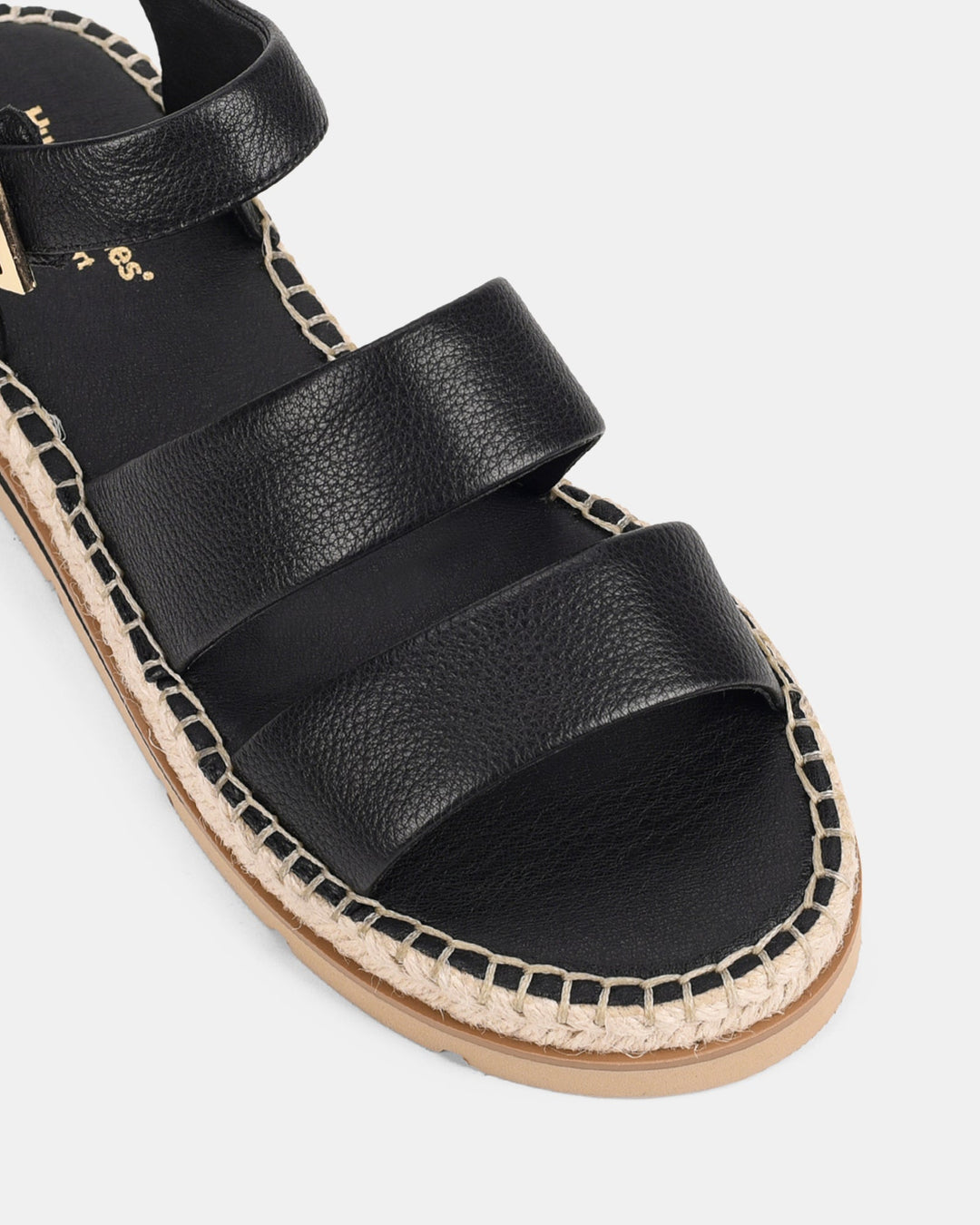 Dames | Sandaal | Weave Zwart | Verstelbare Gesp | Comfortabel | Elegant