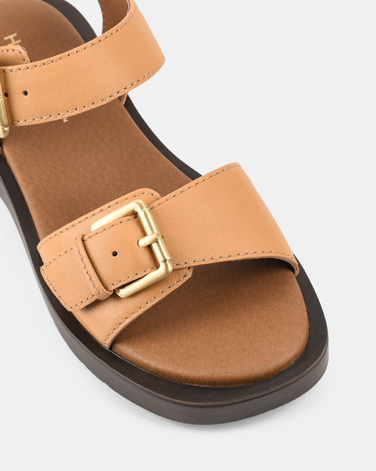 Dames | Sandaal | Retreat Kameel | Gespsluiting | Comfortabel | Casual Stijl