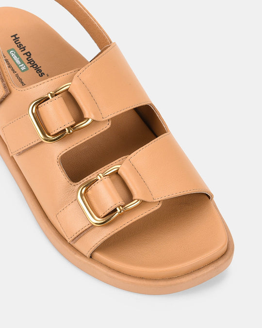 Dames | Sandaal | Vox | Camel | Comfortabel | Genius Fit Voetbed