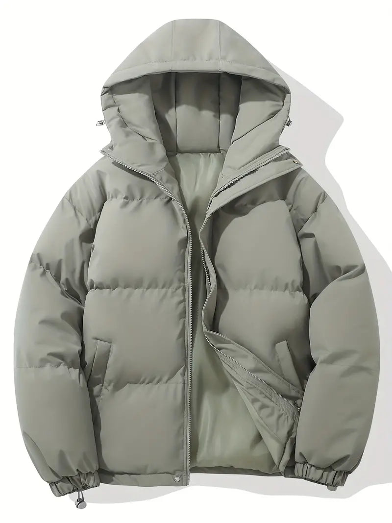 Men's Lined Hooded Jacket with Zipper | Ideal for Spring and Winter