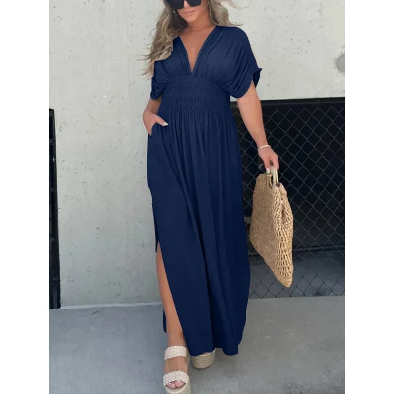 3 Maxi Dress with Split V-neck