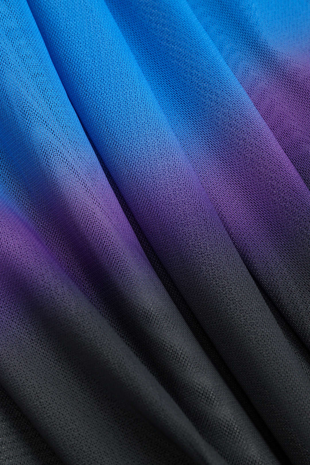 Ombre Print Ruched Backless Midi Dress