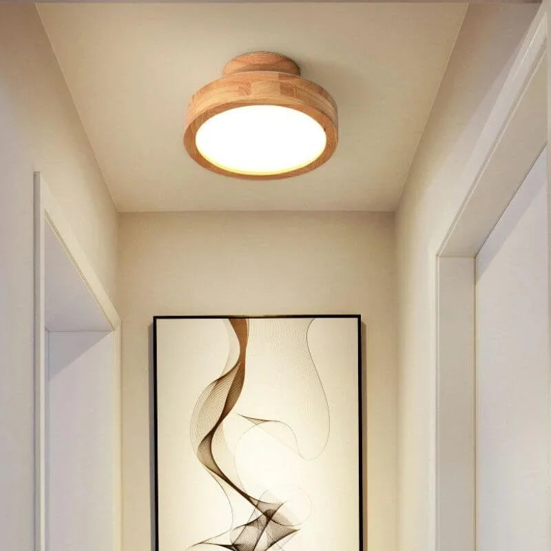 Wooden Round Ceiling Lamp