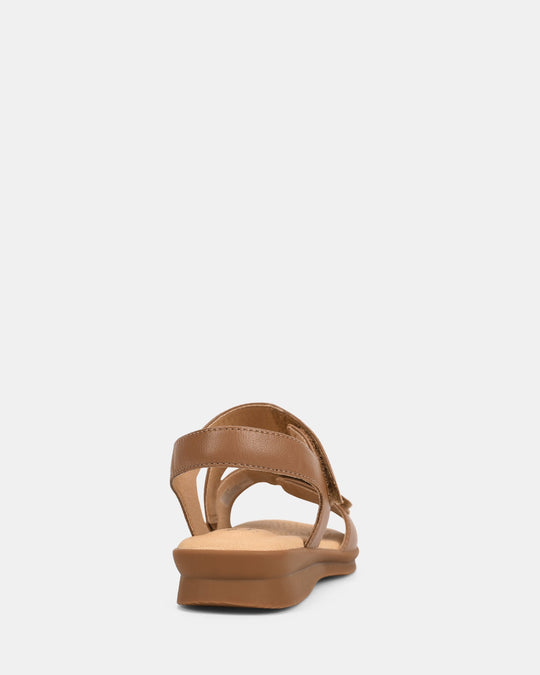 Nessa | Sandalen | Tan | Leer | Verstelbaar | Comfortabel | Deep Comfort