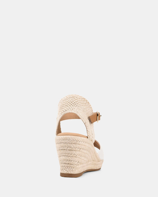 Dames | Sandaal | Ersa Wit/Tan | Gespsluiting | Comfortabel | Zomerstijl