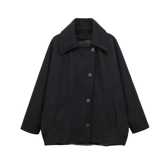 Women's Oversized Coat | Classic Lapel Collar | Wool Look | Winter Coat 