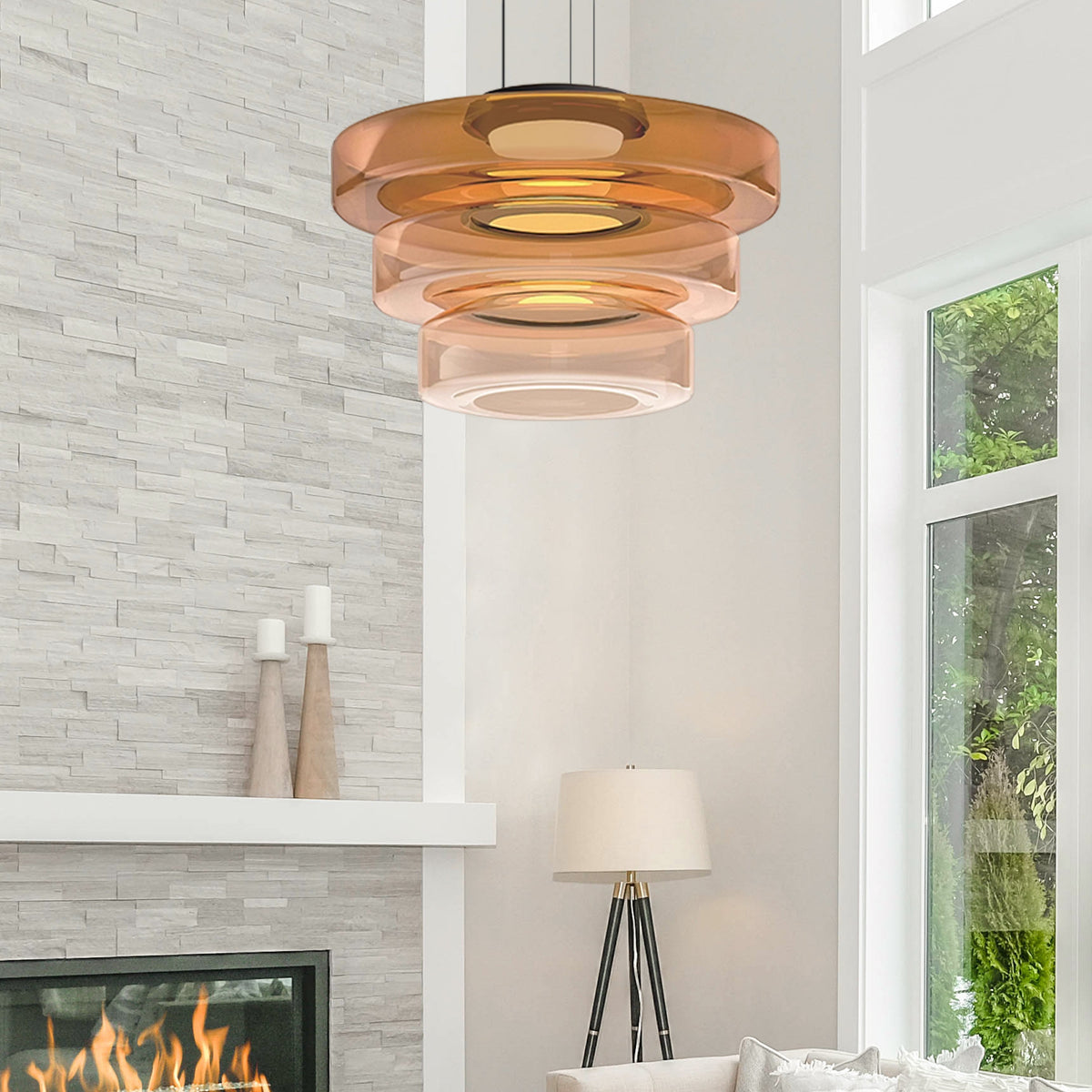 Glass Pendant Lamps in Bauhaus Style